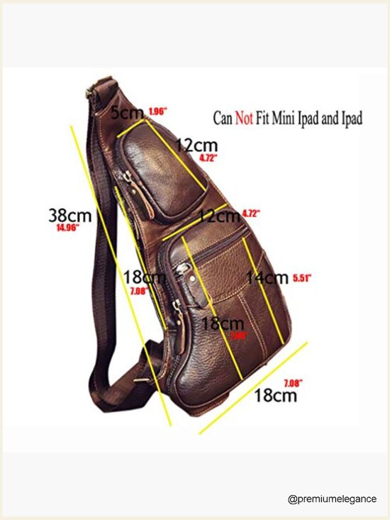 Genuine Leather Sling Bag Crossbody Backpack Travel Tactical Daypack main image 6
